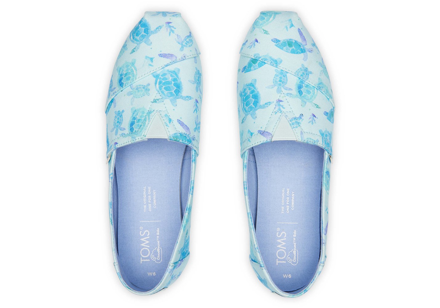 Toms Alpargata Sea Turtles Espadrille Blue/White - Womens - 36129-YTRQ